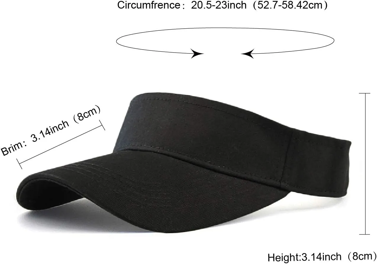 HH HOFNEN Sports Sun Visor Hats Cotton Twill Ball Adjustable Sun Caps for Men Women