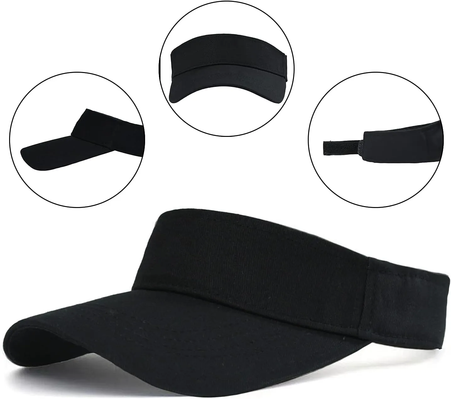 HH HOFNEN Sports Sun Visor Hats Cotton Twill Ball Adjustable Sun Caps for Men Women