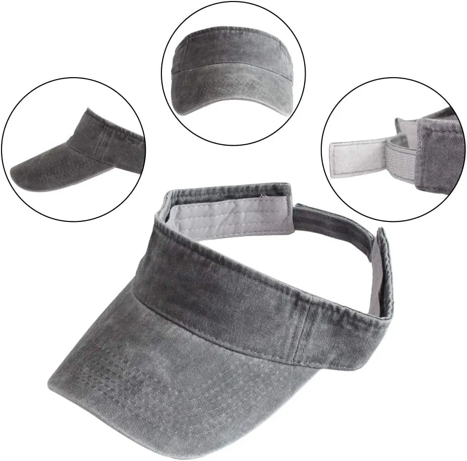 HH HOFNEN Sports Sun Visor Hats Cotton Twill Ball Adjustable Sun Caps for Men Women