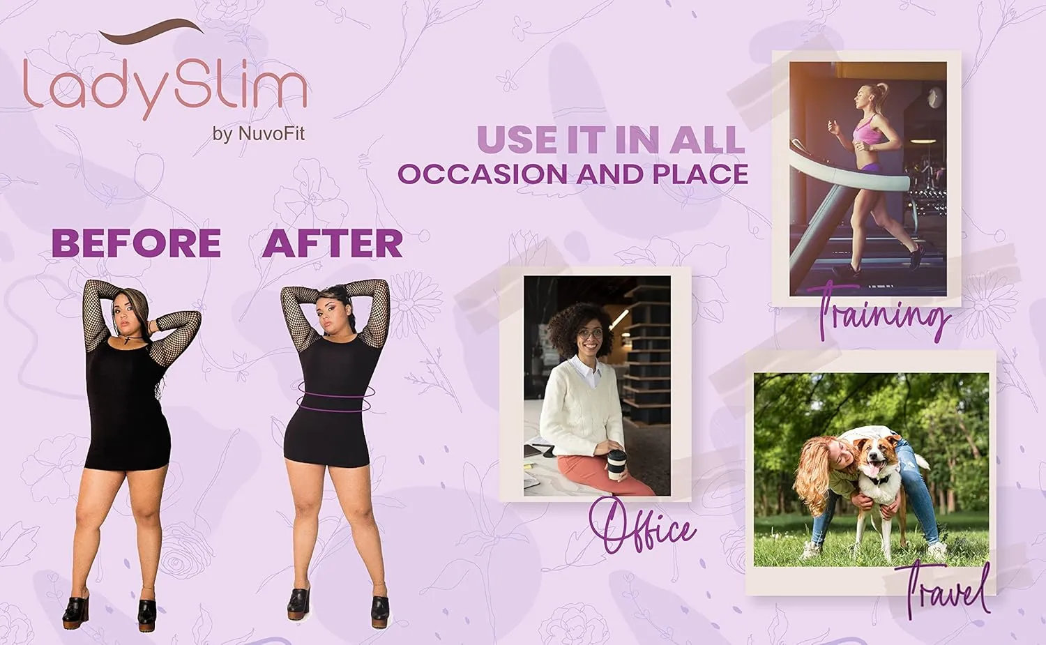 Lady Slim - Fajas Reductoras Colombianas Latex Waist Trainer for Women. Cinturilla Shapewear FREE Extender Waist Cincher