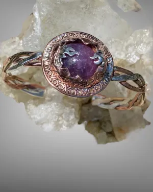 Mixed Metal with Ruby in Kyanite Cuff Bracelet