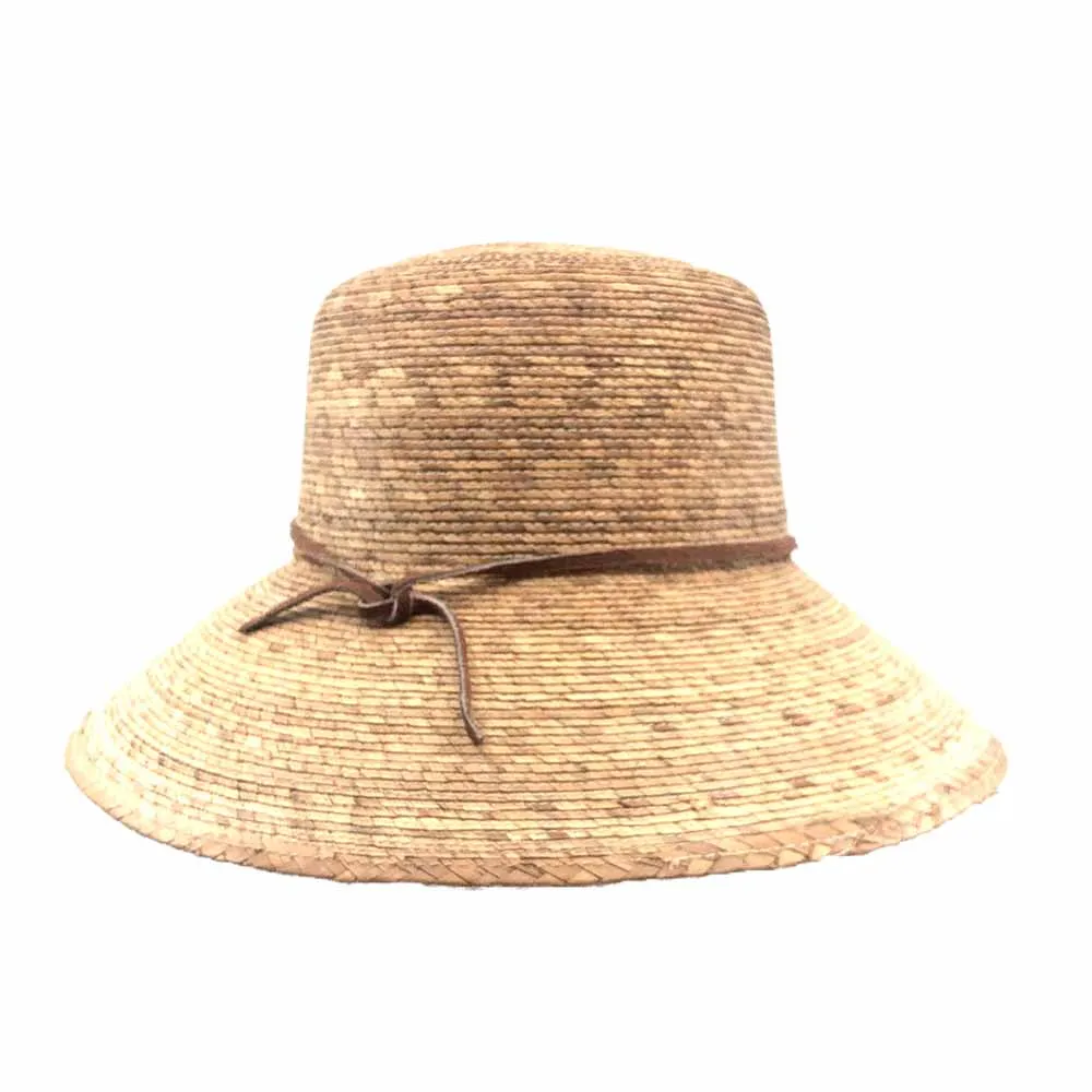 Ms. Abby Petite Palm Leaf Sun Hat with Chin Strap - Tula Hats