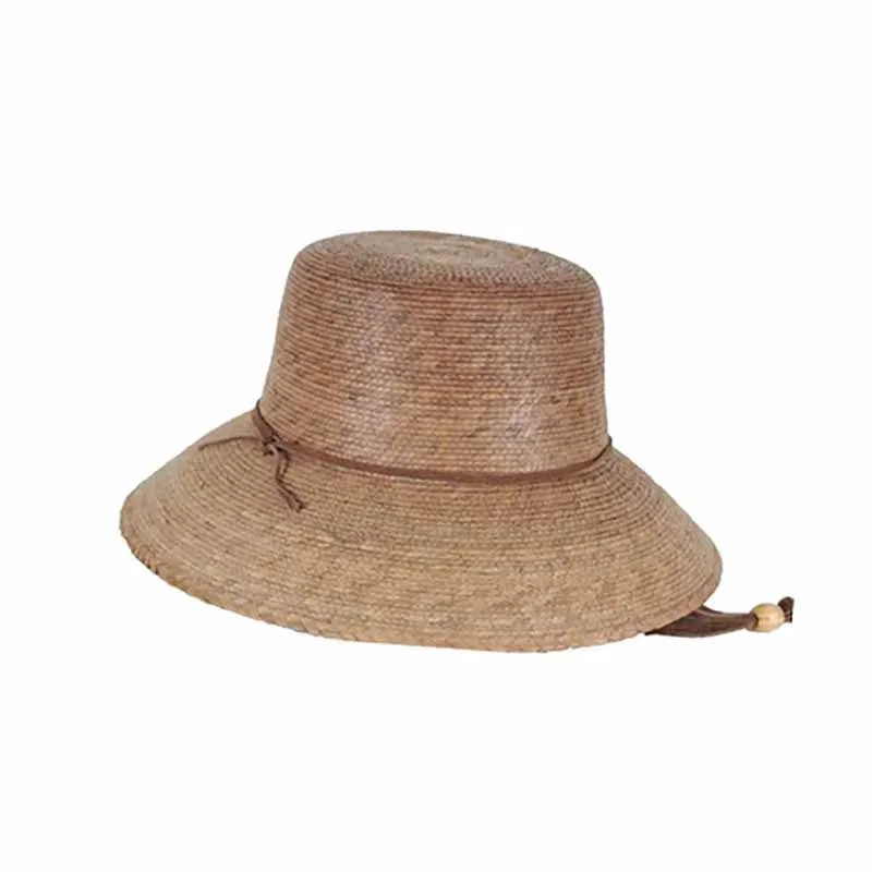 Ms. Abby Petite Palm Leaf Sun Hat with Chin Strap - Tula Hats