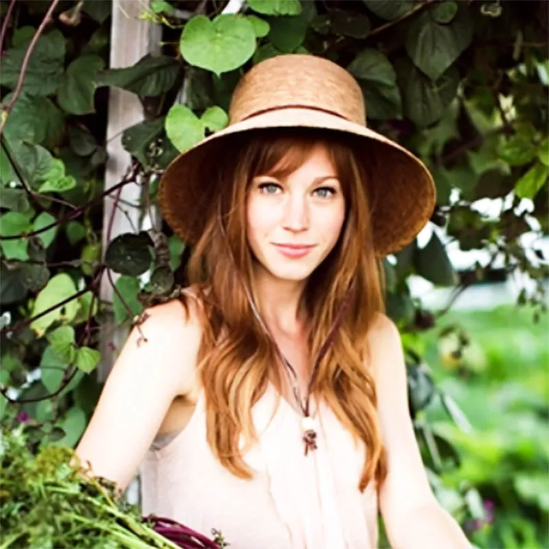 Ms. Abby Petite Palm Leaf Sun Hat with Chin Strap - Tula Hats