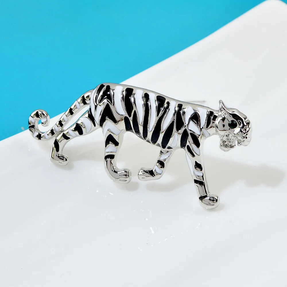 New Enamel Cute Tiger Brooches Vintage Animal Leopard Brooch Pins For Women And Men