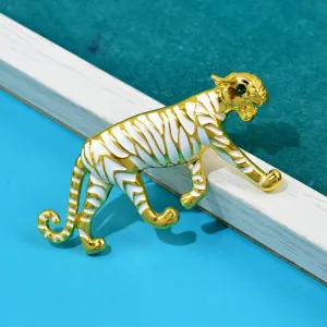 New Enamel Cute Tiger Brooches Vintage Animal Leopard Brooch Pins For Women And Men