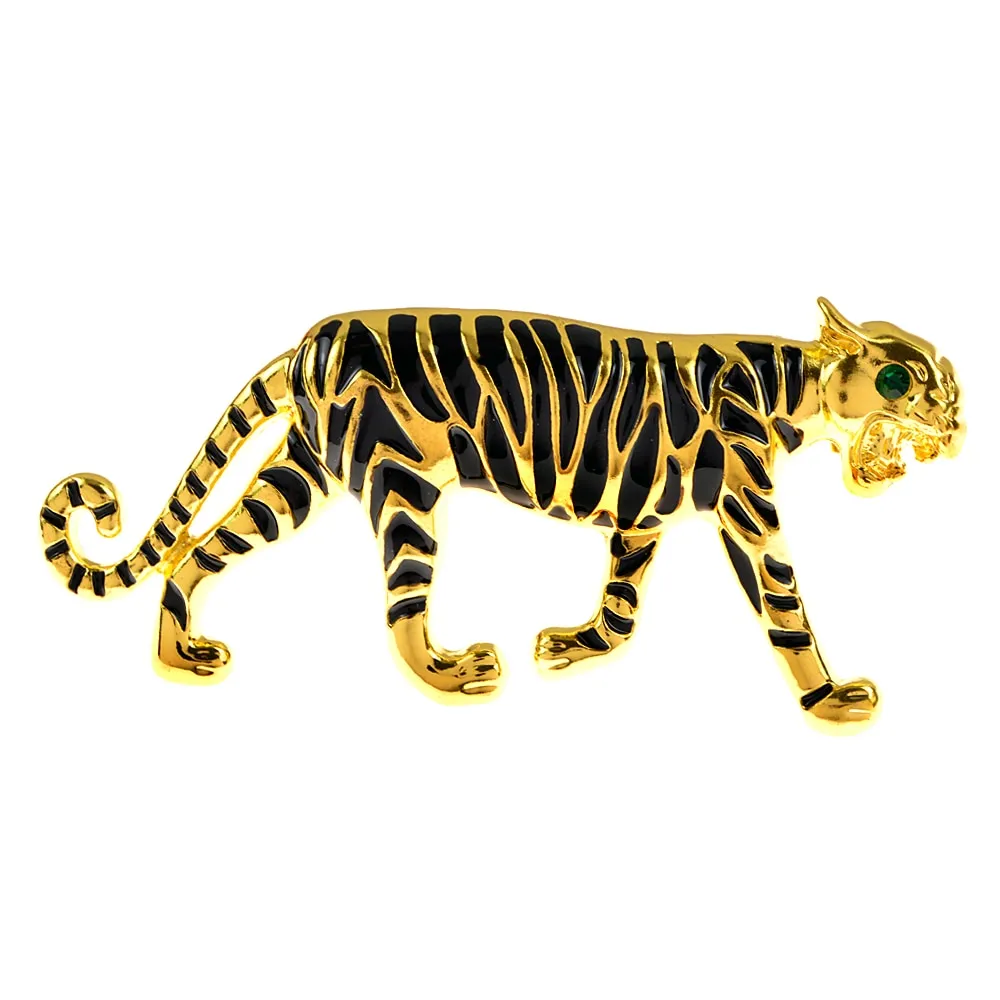New Enamel Cute Tiger Brooches Vintage Animal Leopard Brooch Pins For Women And Men