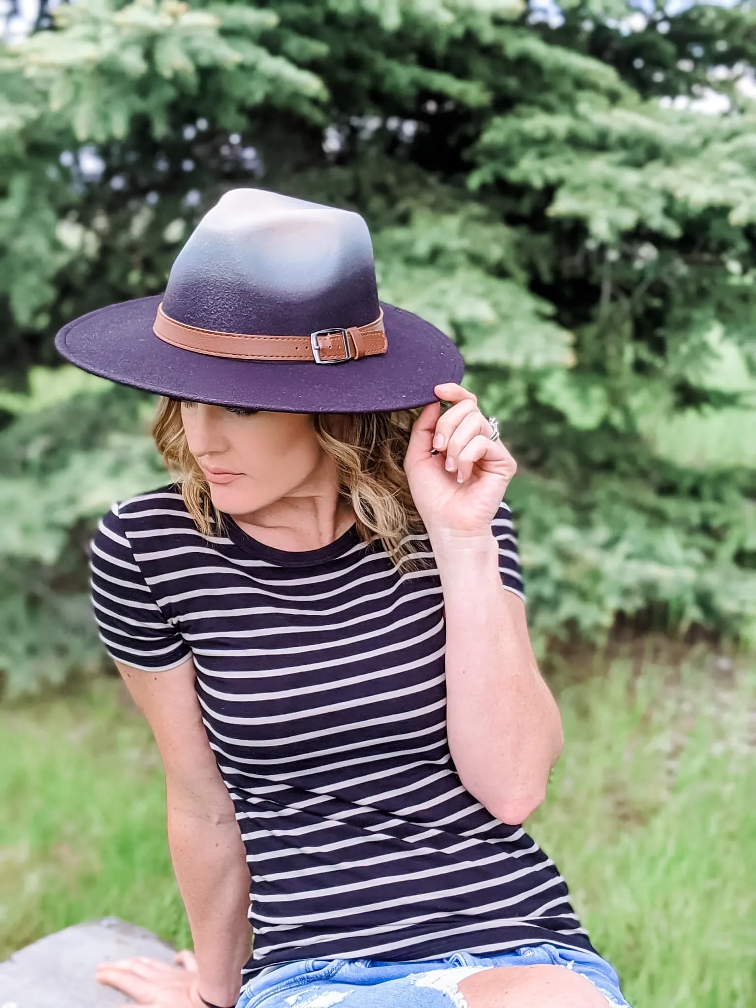 Ombre Wide Brim Hat