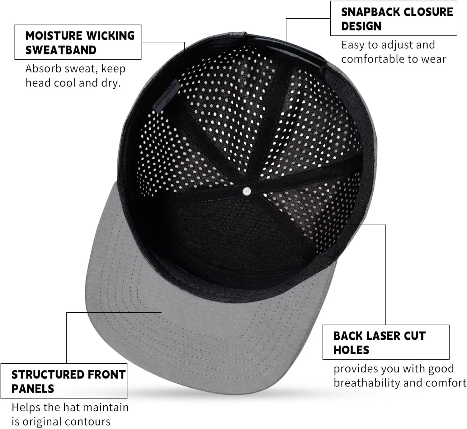 Oversize XXL Blank Flatbill Mesh Snapback Cap for Big Head 23.6"-25.6" Extra Large 6 Panel Camper Style Hat Baseball Cap