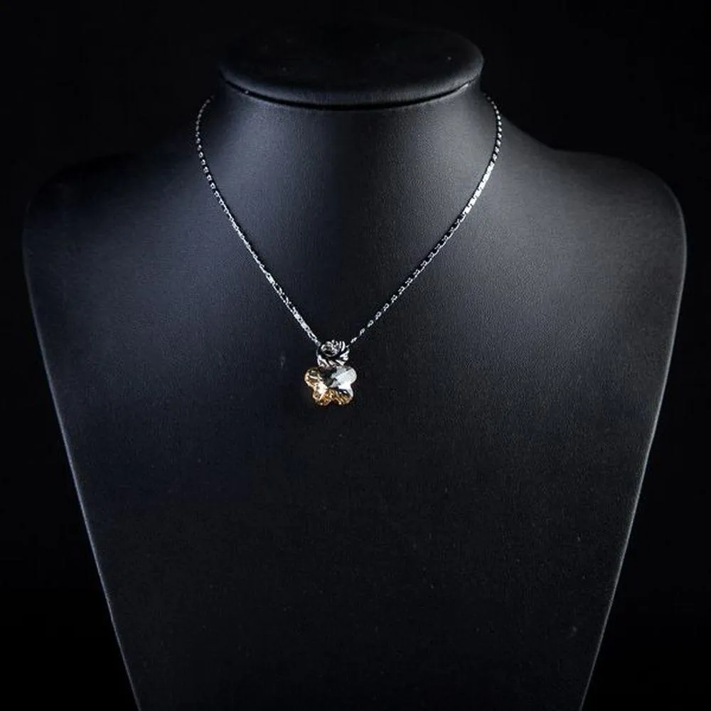 Pentagram Design Crystal Pendant Necklace KPN0074
