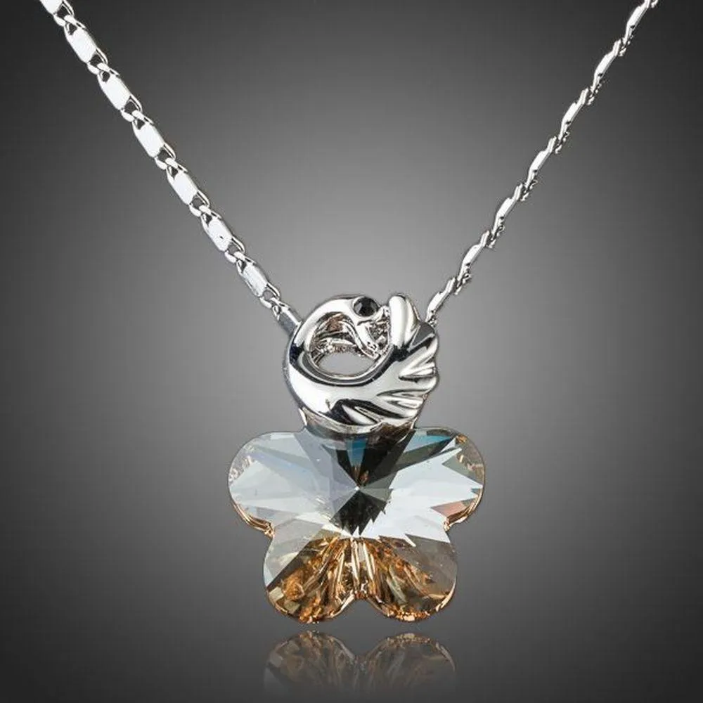 Pentagram Design Crystal Pendant Necklace KPN0074