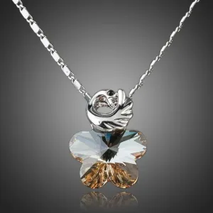 Pentagram Design Crystal Pendant Necklace KPN0074