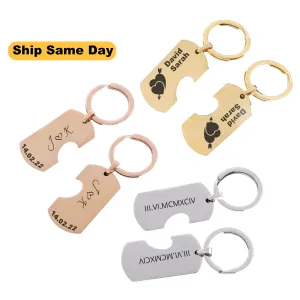 Personalised Dog Tag with Heat Keychain for Couple KCK 10