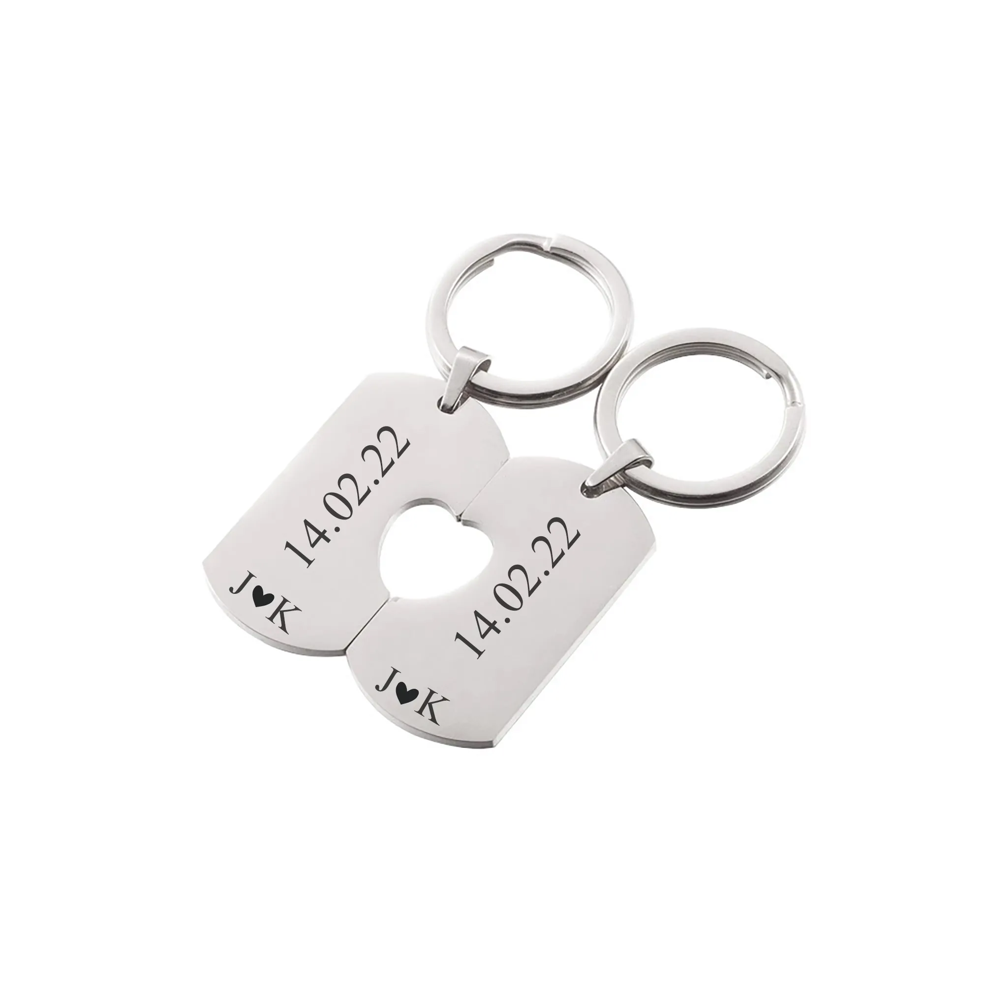Personalised Dog Tag with Heat Keychain for Couple KCK 10