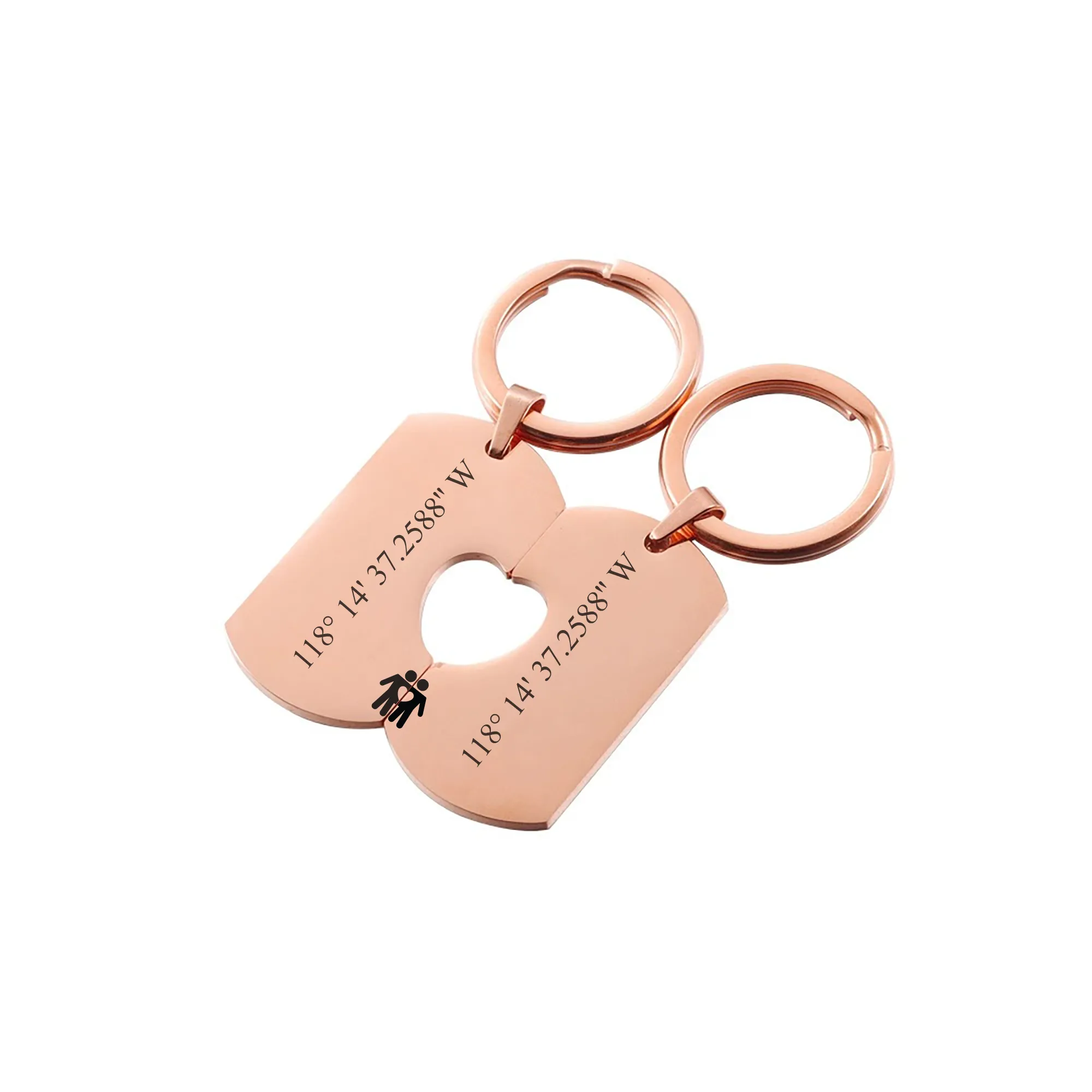 Personalised Dog Tag with Heat Keychain for Couple KCK 10