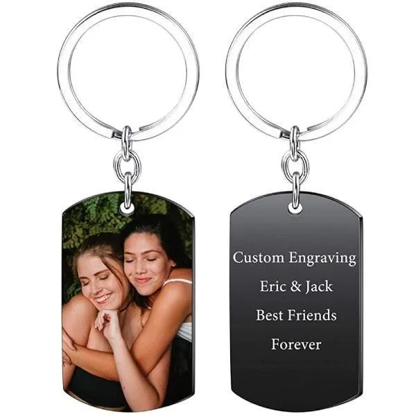 Personalized Photo Keychain With Text