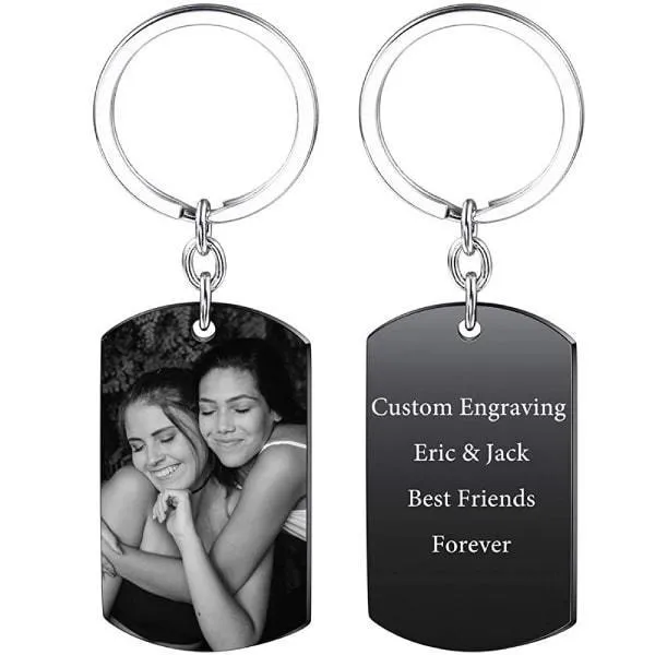 Personalized Photo Keychain With Text