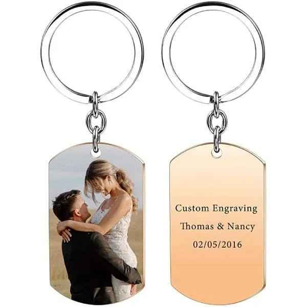 Personalized Photo Keychain With Text