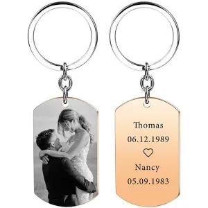 Personalized Photo Keychain With Text