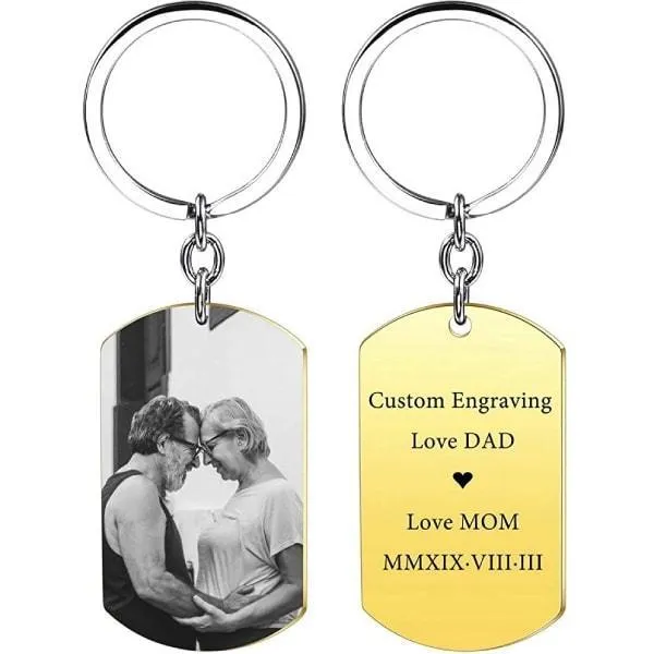 Personalized Photo Keychain With Text