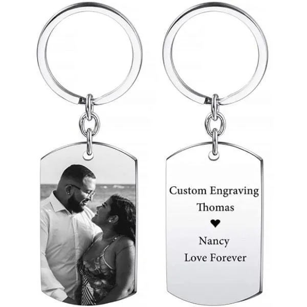 Personalized Photo Keychain With Text