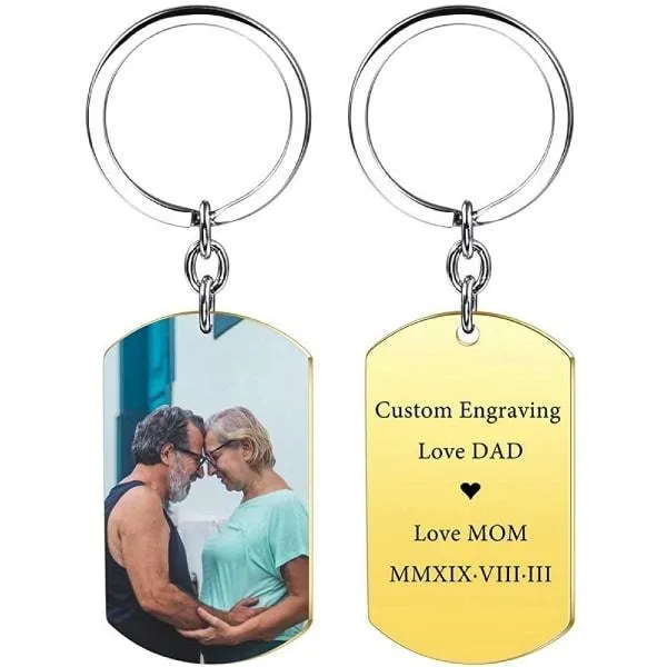 Personalized Photo Keychain With Text
