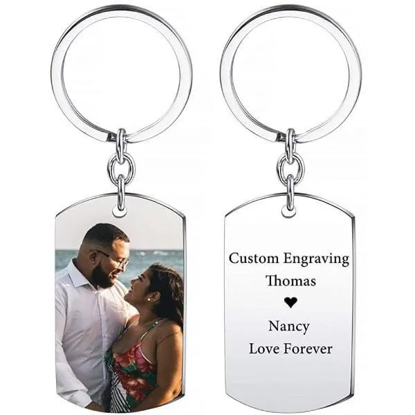 Personalized Photo Keychain With Text