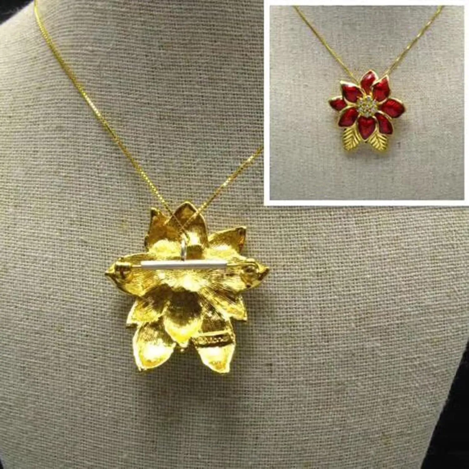 PURPLELILY Convertible Necklace and Brooch Adapter Pin to Pendant Converters Jewelry Accessories Alloy Material for Brooch Necklace, 20mm, Metal, Silver