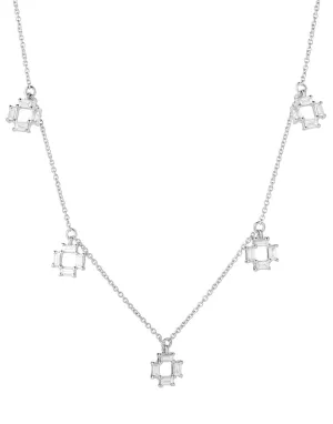 Sadie Pearl Five Station Baguette Necklace