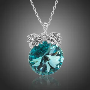 Sea Blue Austrian Crystal Necklace KPN0233
