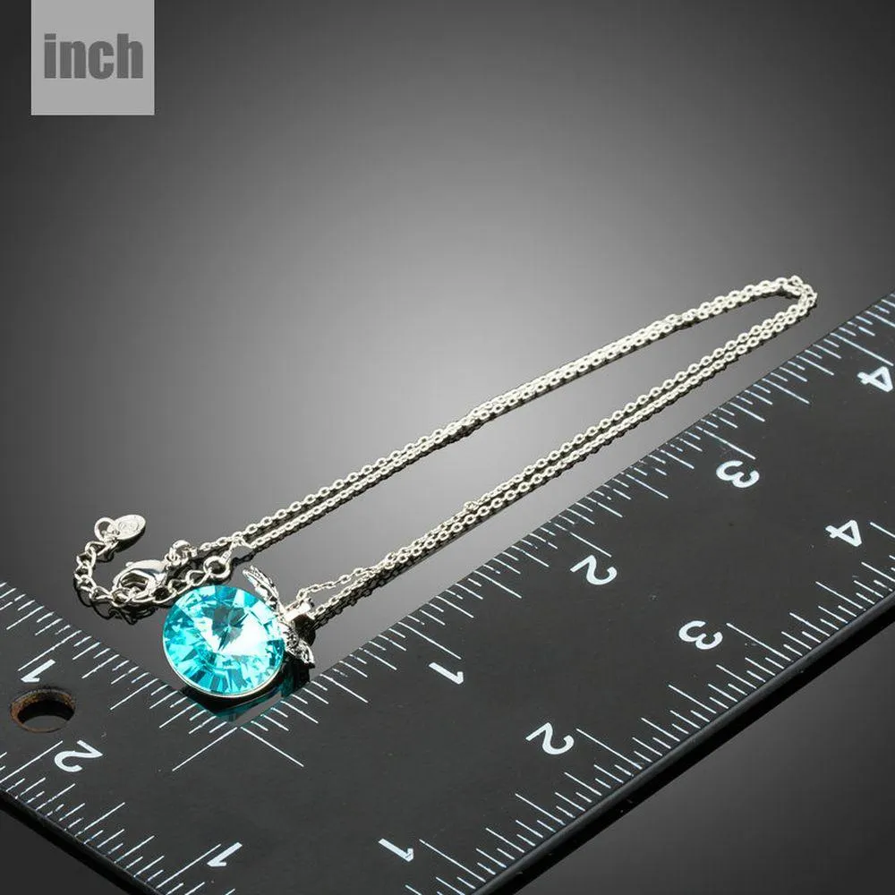 Sea Blue Austrian Crystal Necklace KPN0233