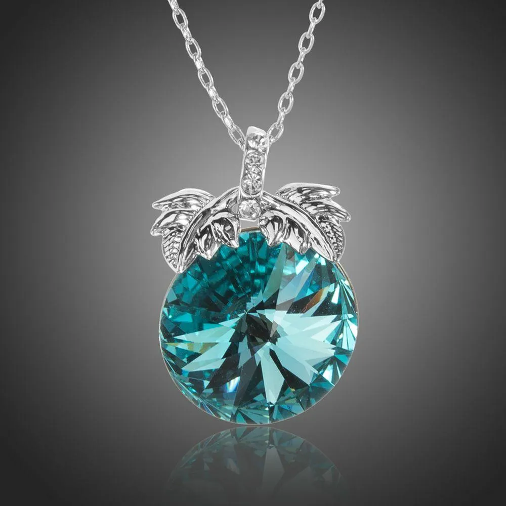 Sea Blue Austrian Crystal Necklace KPN0233