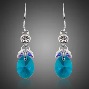 SeaBlue Rhinestone Crystal Drop Earrings