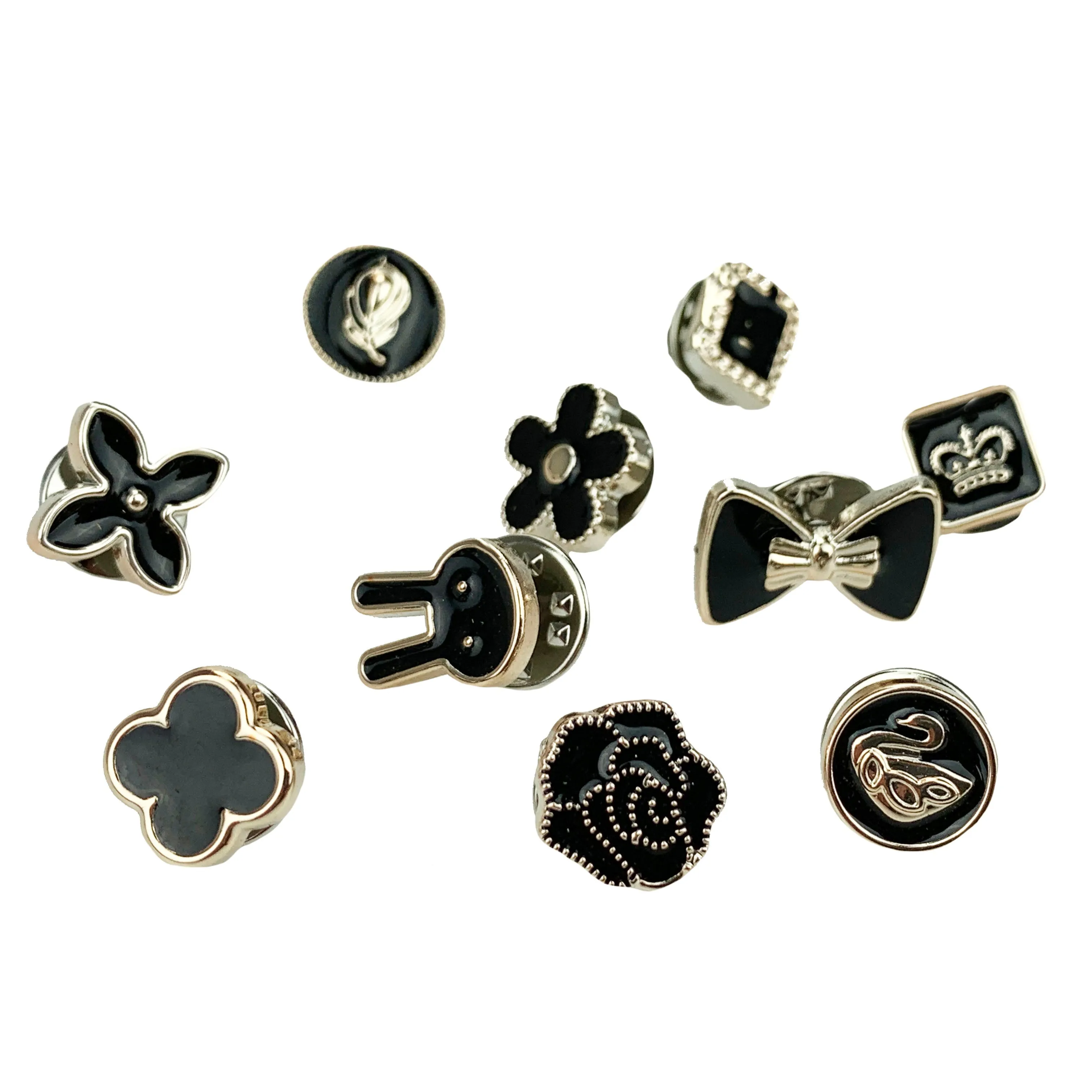 Set of 10 pins with womanly motifs