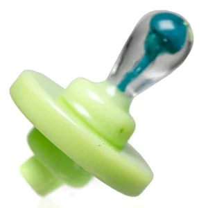 Shooters - Directional Carb Cap - Mushroom Handle - Green w/ Teal