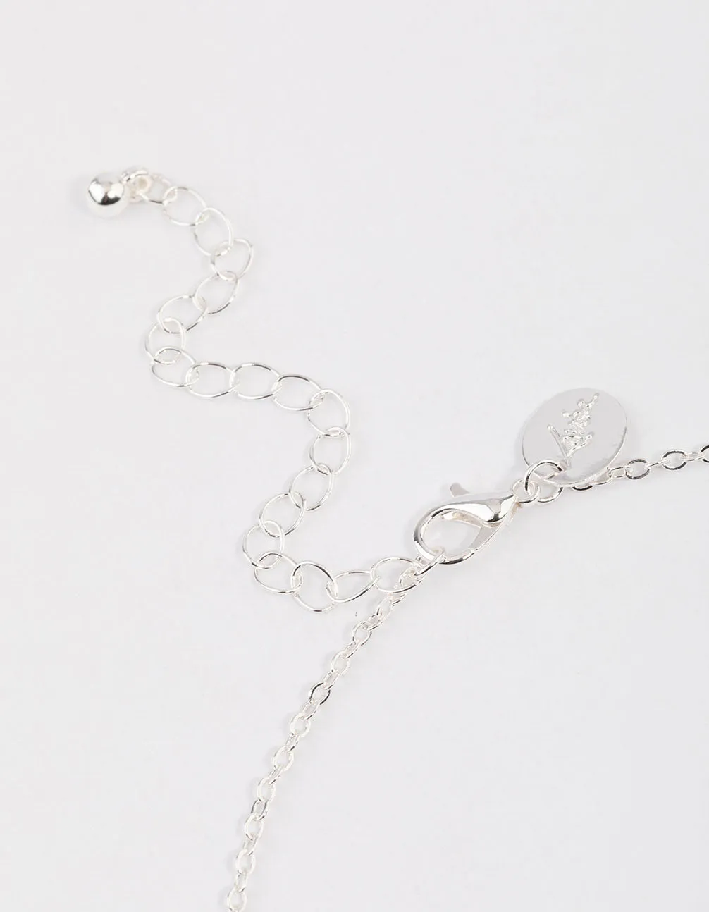 Silver Pearl & Rectangle Link Chain Necklace & Polishing Set