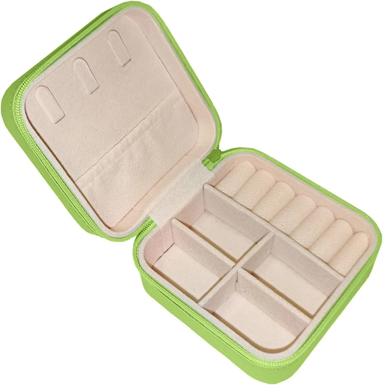 Small Travel Jewelry Box, Portable Mini Jewelry Leather Box Jewelry Ring Organizer Case Storage Holder Gift Boxes for Girls Women, Avocado green