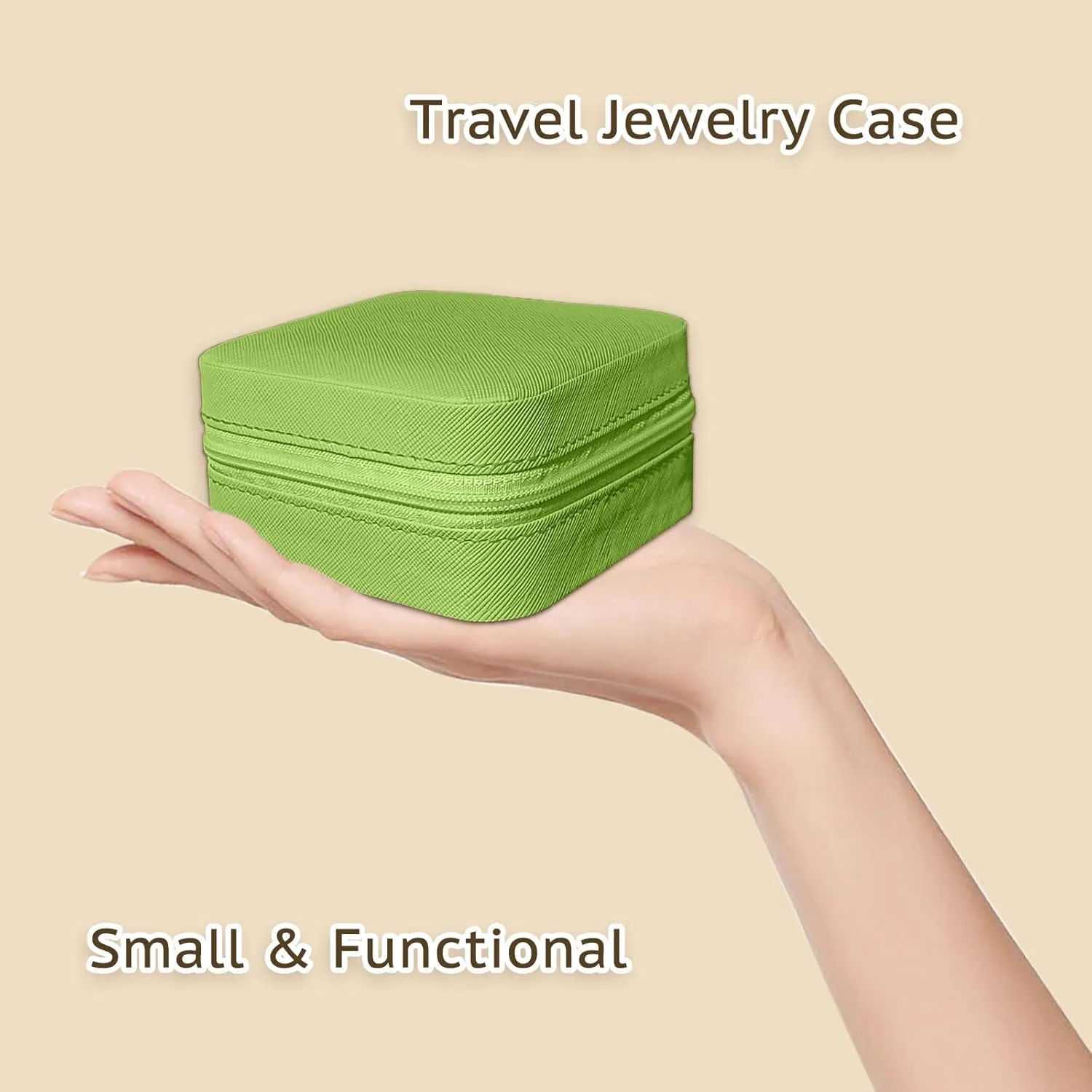 Small Travel Jewelry Box, Portable Mini Jewelry Leather Box Jewelry Ring Organizer Case Storage Holder Gift Boxes for Girls Women, Avocado green