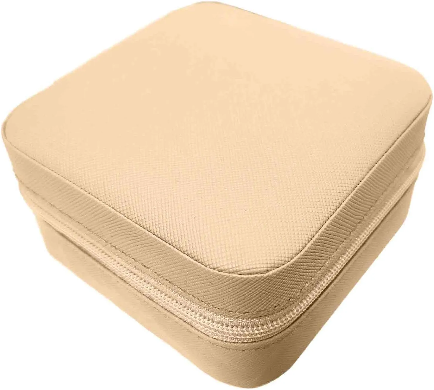 Small Travel Jewelry Box, Portable Mini Jewelry Leather Box Jewelry Ring Organizer Case Storage Holder Gift Boxes for Girls Women, camel beige