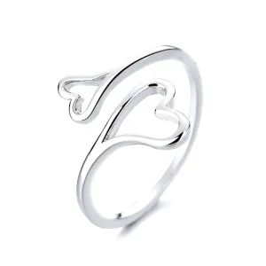 Sterling Silver Heart Bypass Ring