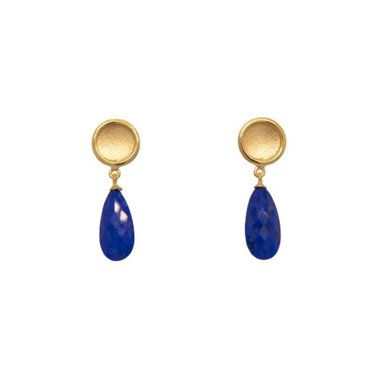 Sun Drop Lapis Drop 24K Gold Vermeil Earrings