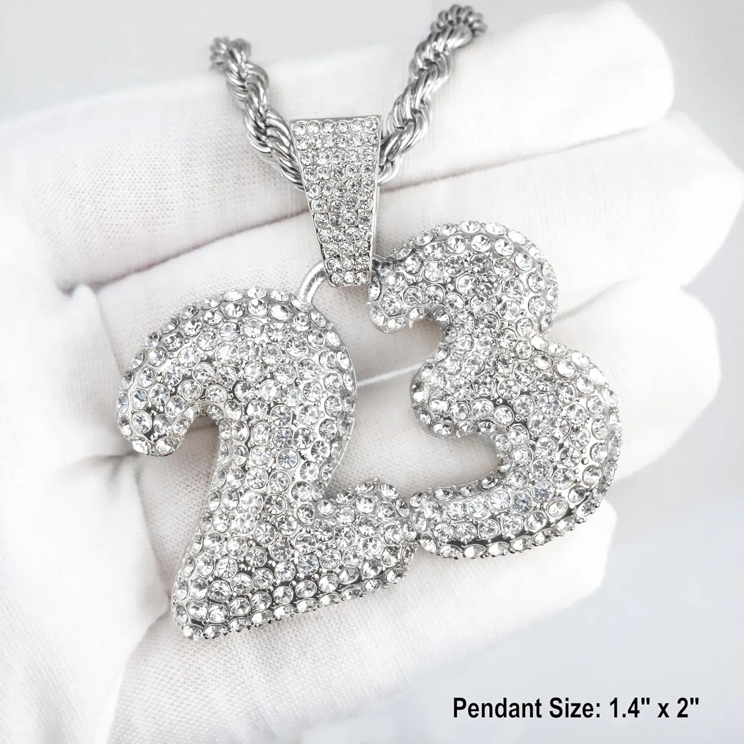 Techno Pave Men's Iced-Out Basketball Multi Pendant with 4mm Rope Chain ?C Sports-Inspired Hip-Hop Necklace, Trendy Gift for Him