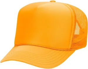The Hat Pros High Crown 5 Panel Mesh Back Foam Front Trucker Cap with Snapback Closure | Bulk Packs Available