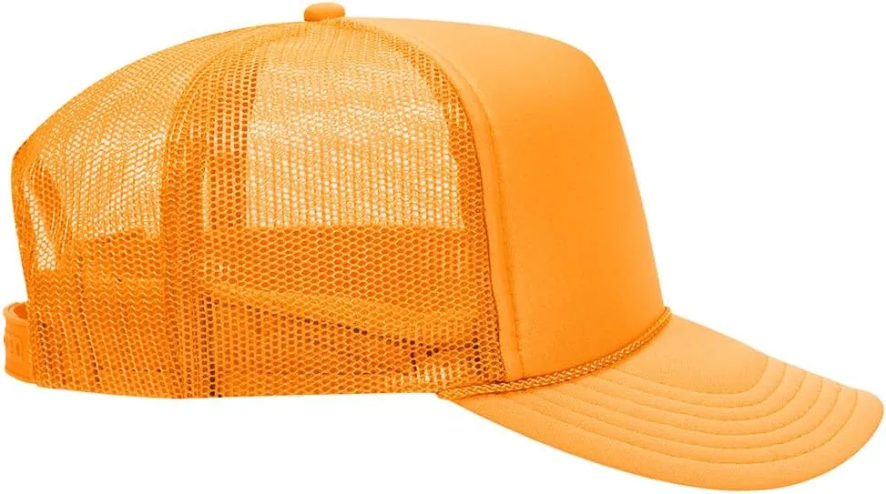 The Hat Pros High Crown 5 Panel Mesh Back Foam Front Trucker Cap with Snapback Closure | Bulk Packs Available