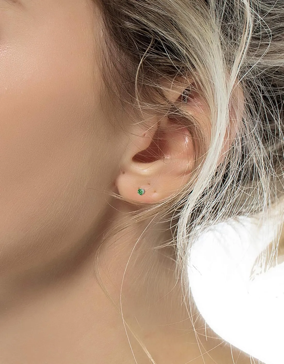 Tornito 20G 18 Pairs Stainless Steel Multicolor CZ Stud Earrings Set Piercing Cartilage Helix Earrings Set Screwback for Women 3MM-5MM