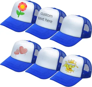 Ultrafun 6 Pack Kids Trucker Hat Sublimation Blank Plain Hats Mesh Adjustable Outdoor Sports Baseball Caps for Boys Girls