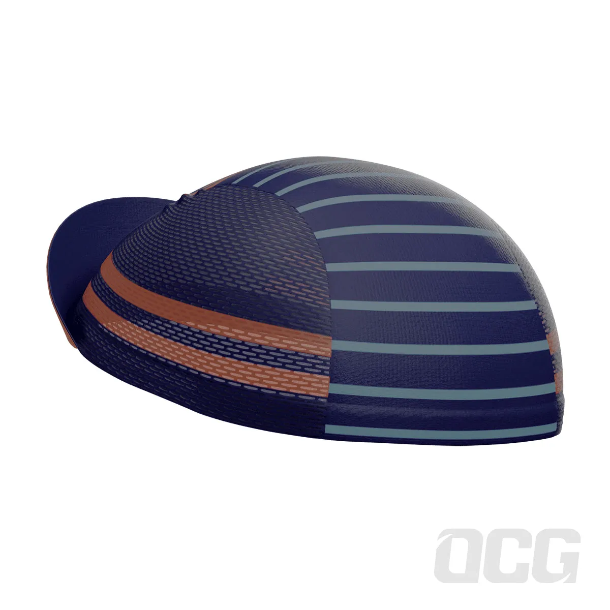 Unisex Orange Blue Stripe Quick Dry Cycling Cap