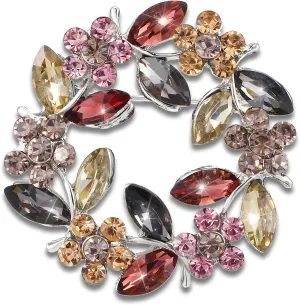 Vintage Brooch,Brooches and Pins for Women Vintage, Flower Brooches for Women, Rhinestone Crystal Wreath Brooches for Women, Brooches for Wedding Shawls Parties Formal Wear Skirt Accessories