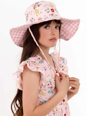 Vintage Pink Floral Chloe Ponytail Hat