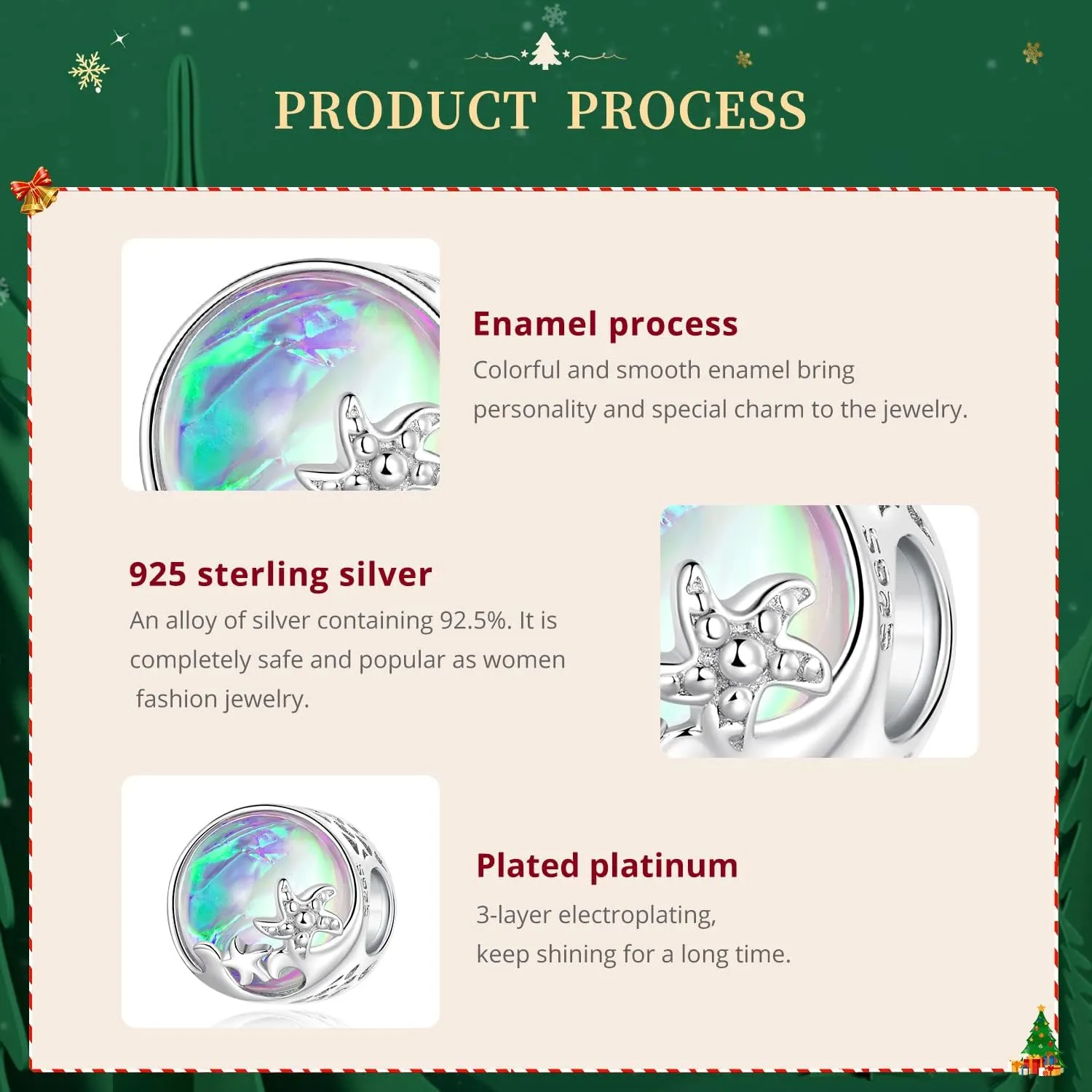 VOROCO Coffee Moon Star Dream Catcher Charms for Bracelet 925 Sterling Silver Dangle & Beads Charm for Charm Bracelet and Necklace DIY Charm Jewelry Gifts for Women